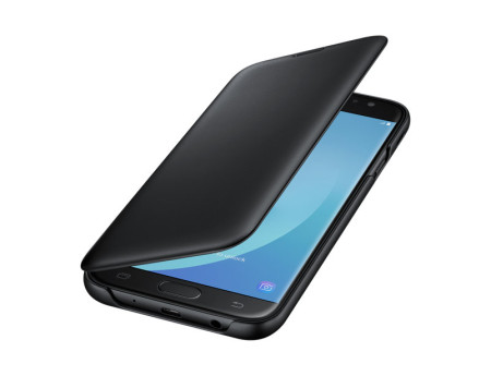 Кожени калъфи Кожени калъфи за Samsung  Луксозен калъф тефтер FLIP WALLET оригинален EF-WJ730CBEGWW за Samsung Galaxy J7 2017 J730F черен